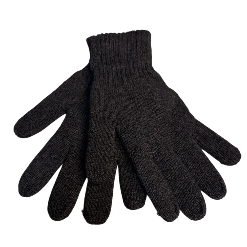 Highland Outfitters‎ Men's Knit Gloves Black Winter Hand Warmer One Size New